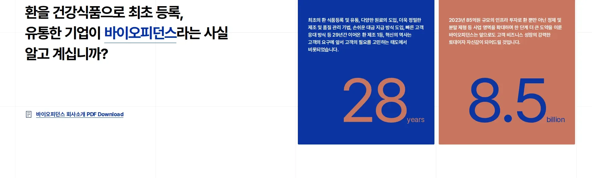 바이오피던스 수치 강조 섹션