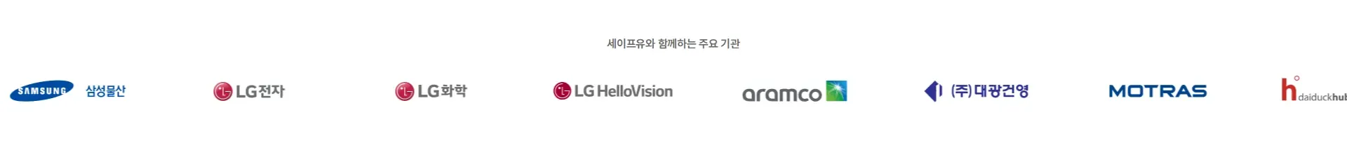 세이프유 파트너 로고 섹션