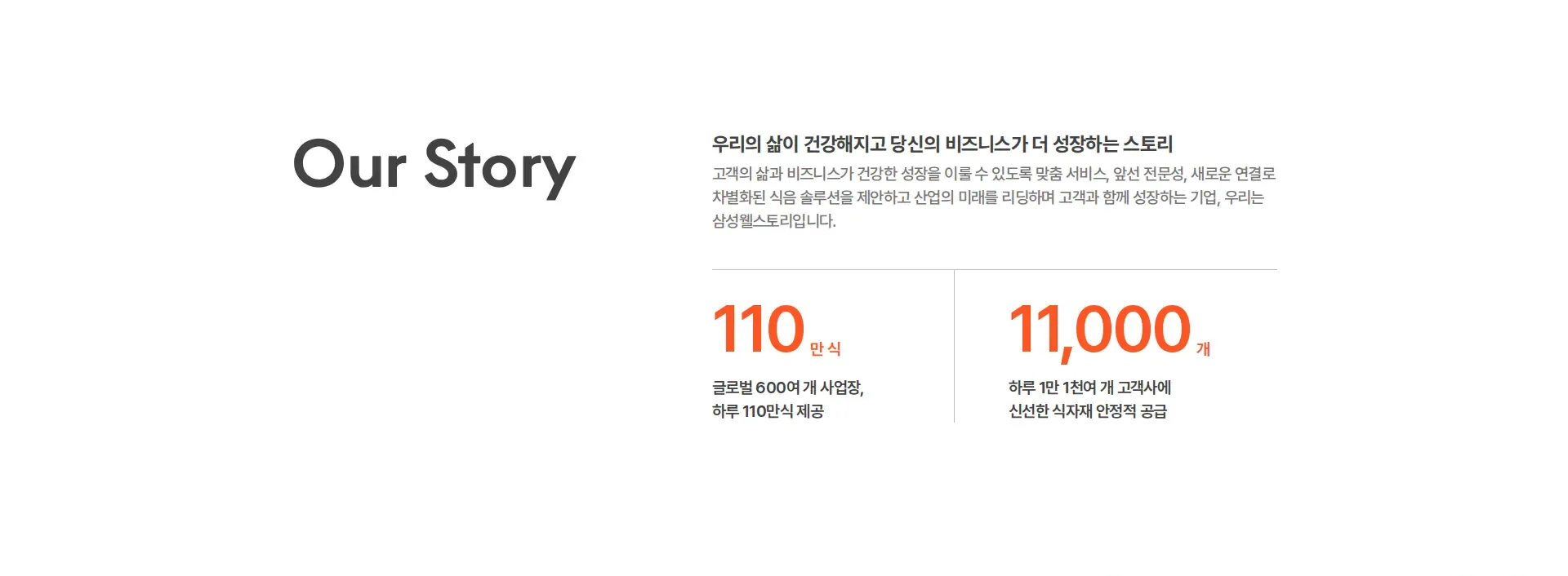 삼성웰스토리 회사 소개 섹션