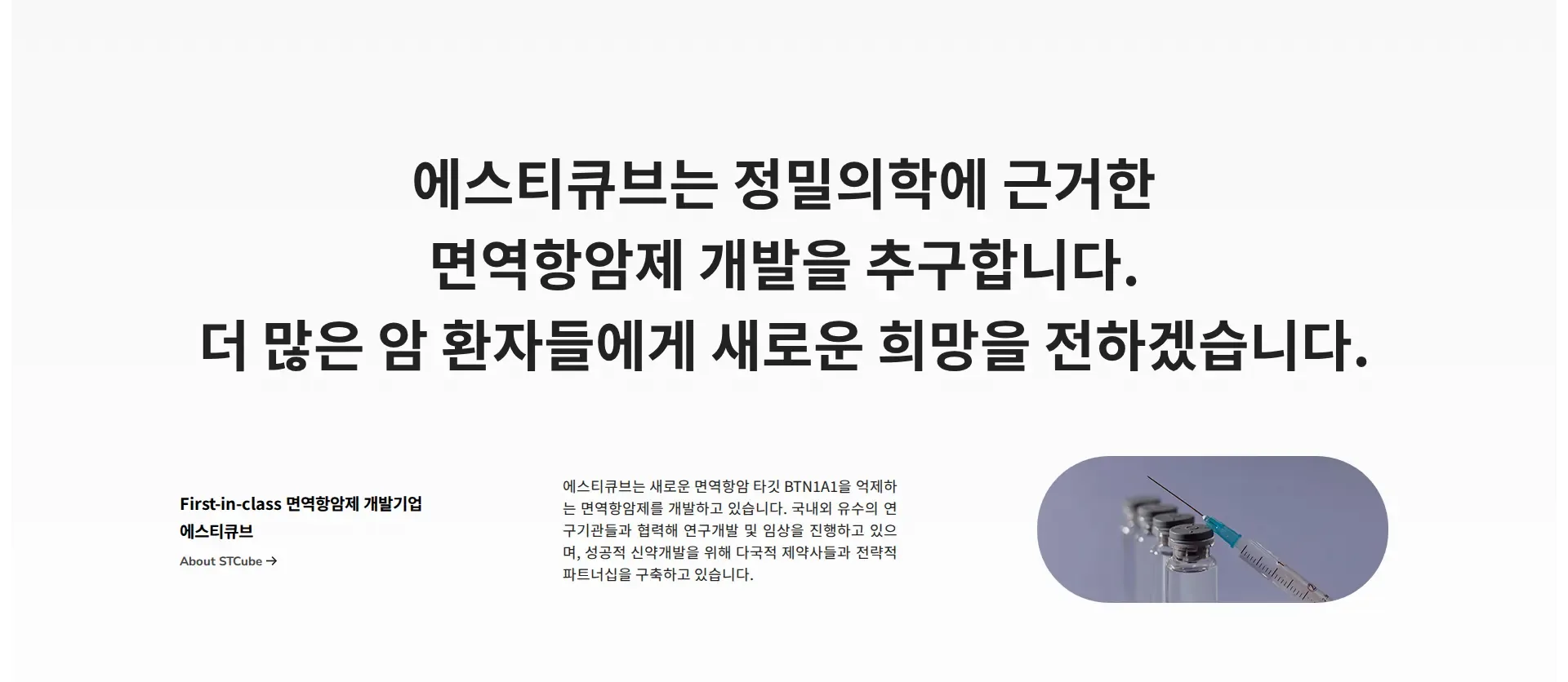 에스티큐브 회사 소개 섹션